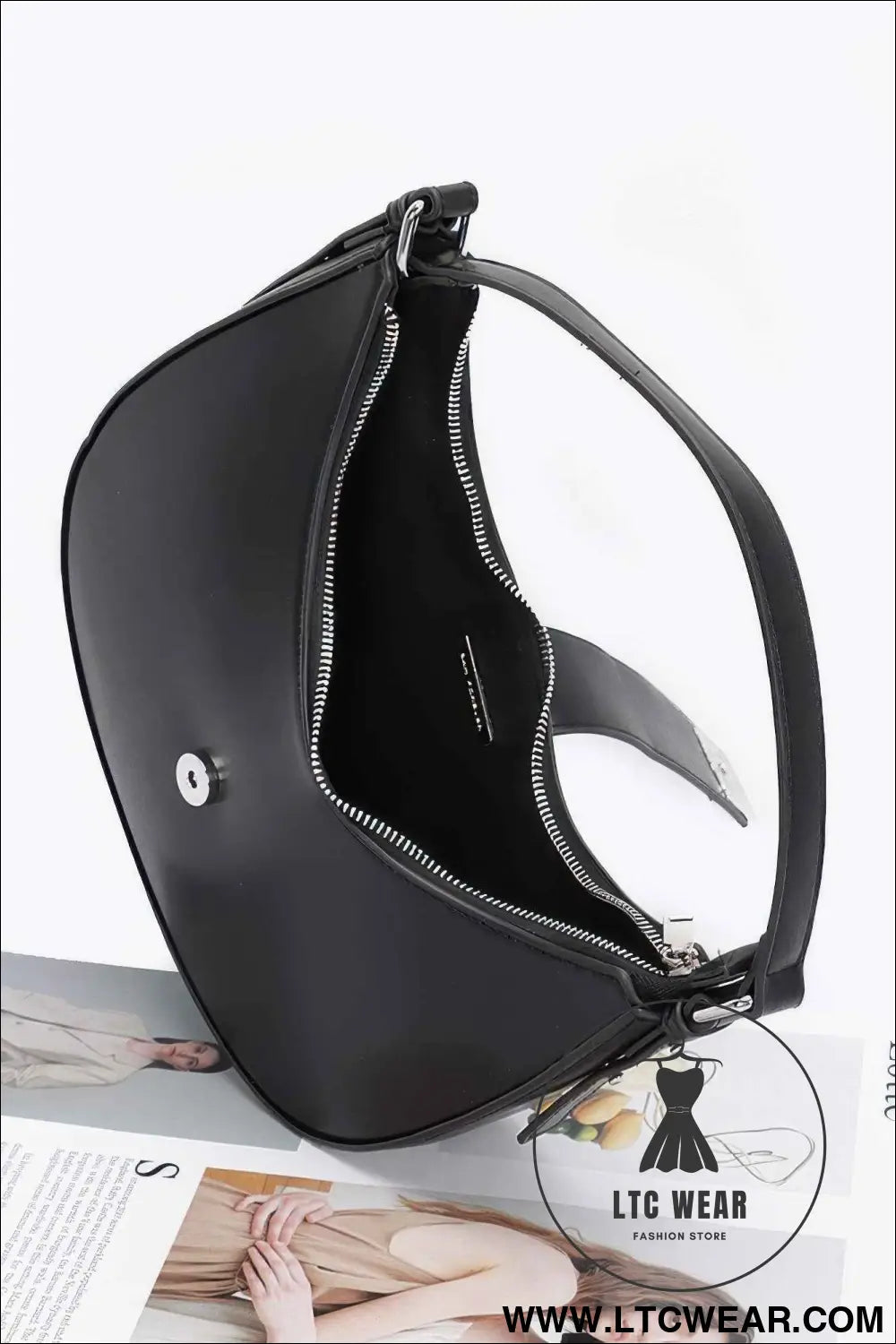 Faux Leather Hobo Bag