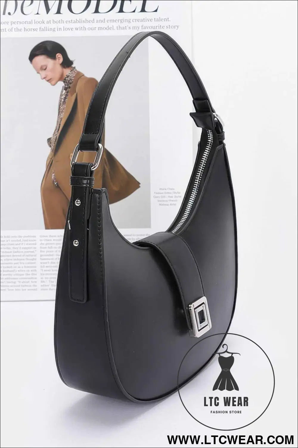 Faux Leather Hobo Bag