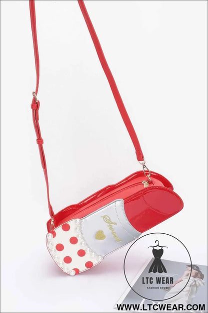 Faux Leather Lipstick Novelty Bag