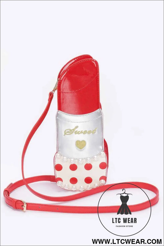 Faux Leather Lipstick Novelty Bag