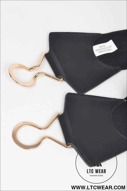Faux Leather Plus Size Elastic Belt for Comfortable Style