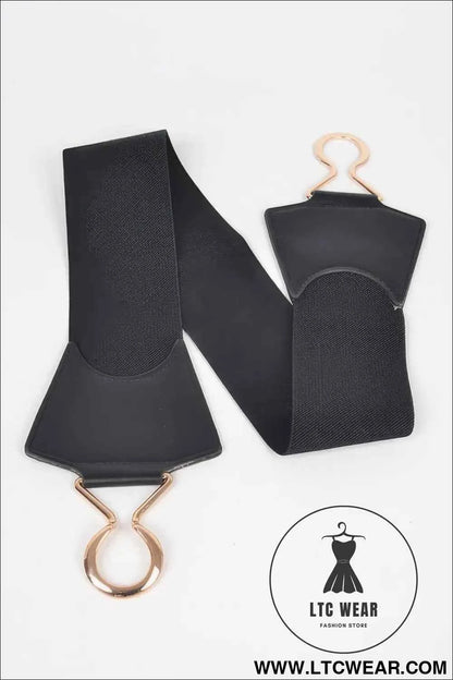 Faux Leather Plus Size Elastic Belt for Comfortable Style
