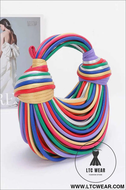 Faux Leather Rope Hobo Bag