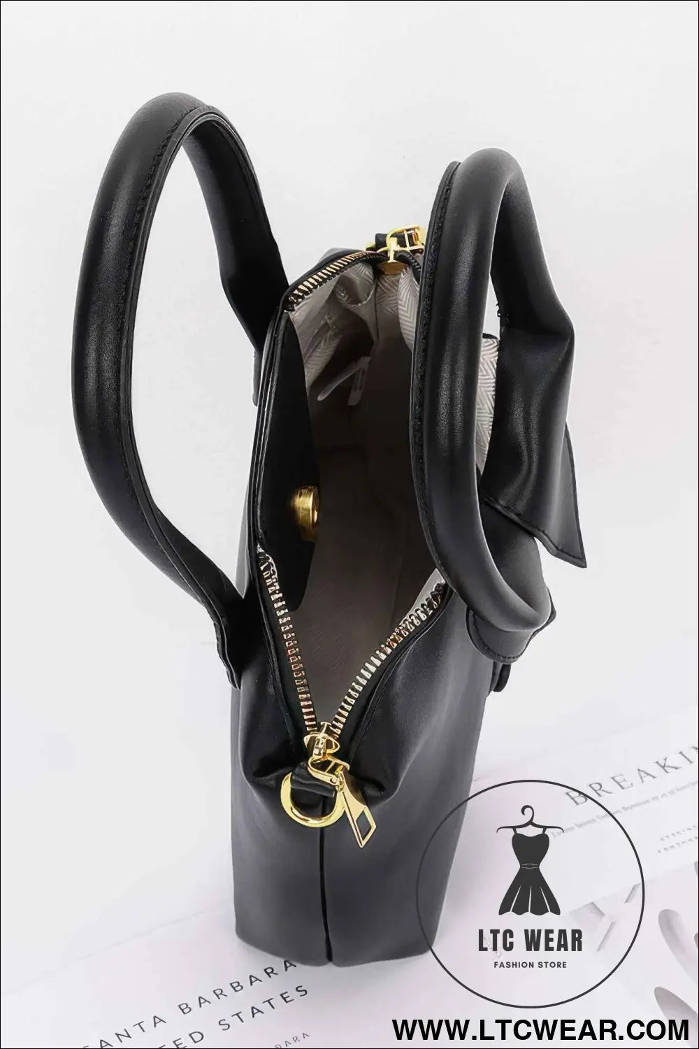 Faux Leather Shirt Style Top Handle Bag