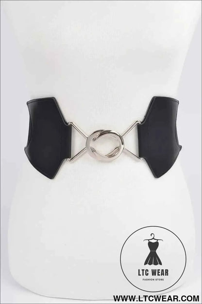 Faux Leather Wide Elastic Belt for Stylish Comfort and Versatility