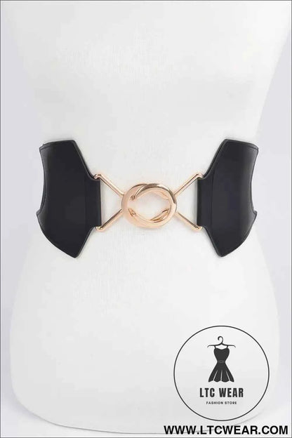 Faux Leather Wide Elastic Belt for Stylish Comfort and Versatility