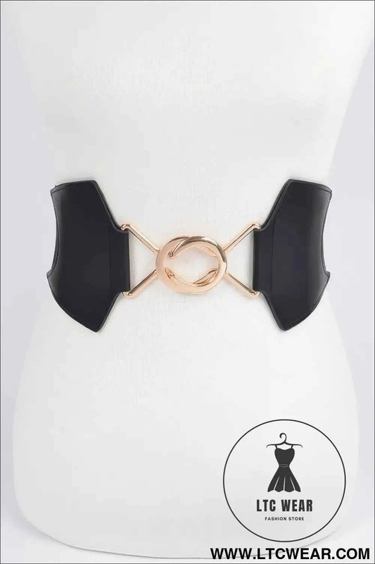 Faux Leather Wide Elastic Belt for Stylish Comfort and Versatility