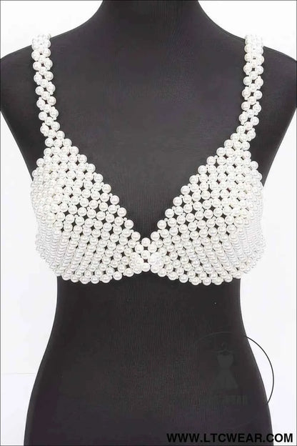 Faux Pearl Bra Top