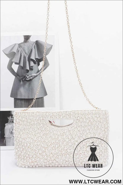 Faux Pearl Handmade Clutch