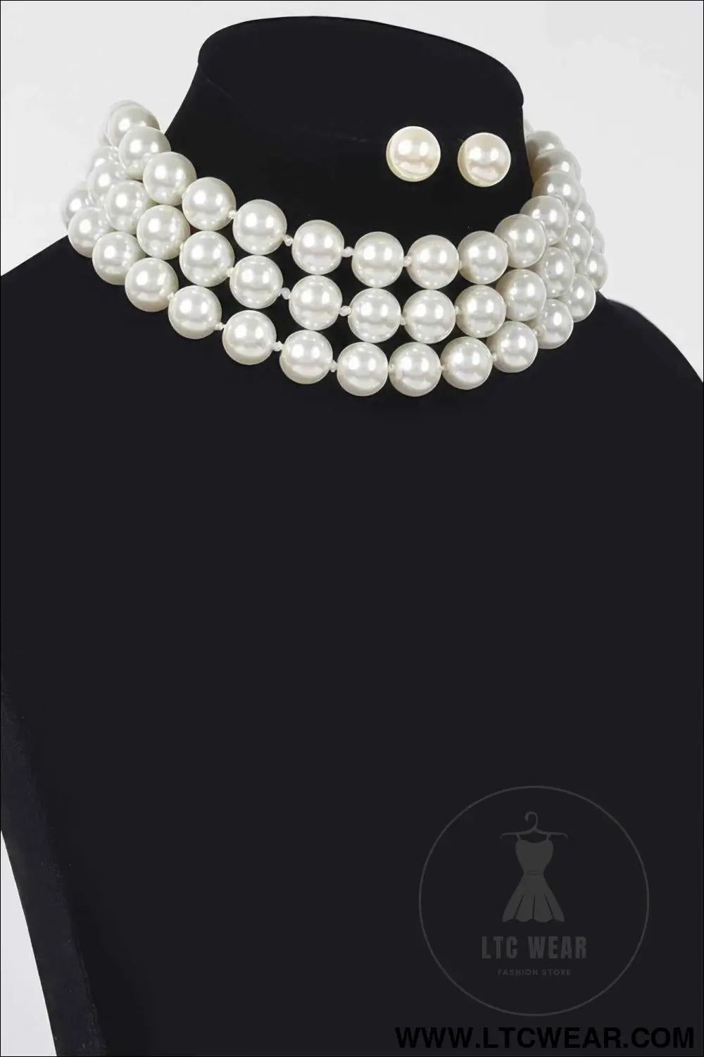 Faux Pearl Necklace W/earring