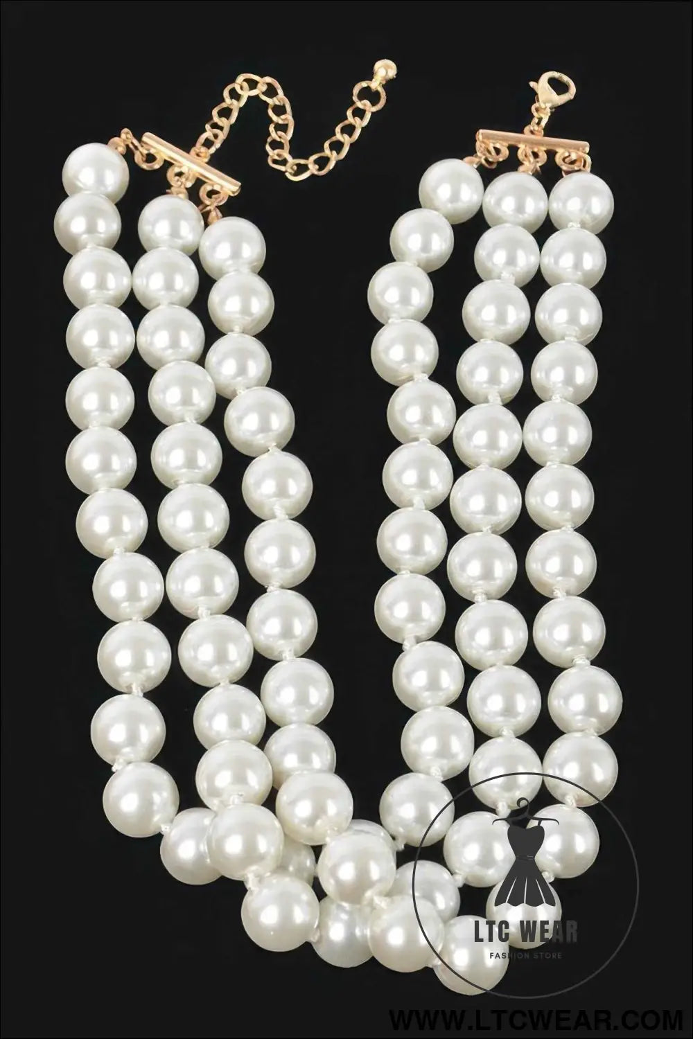 Faux Pearl Necklace W/earring