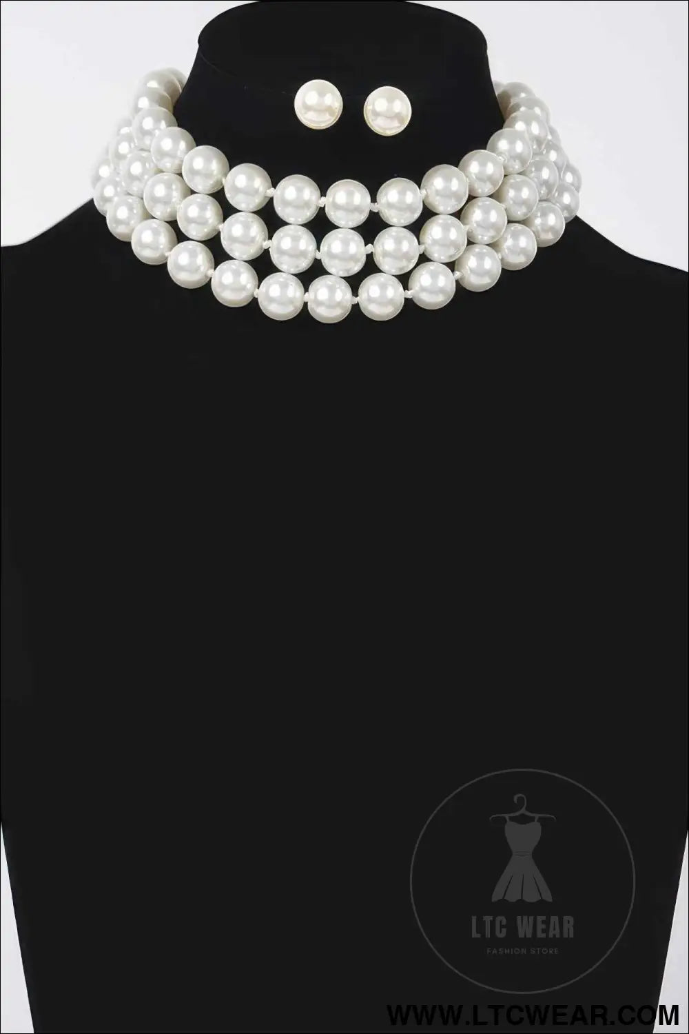 Faux Pearl Necklace W/earring