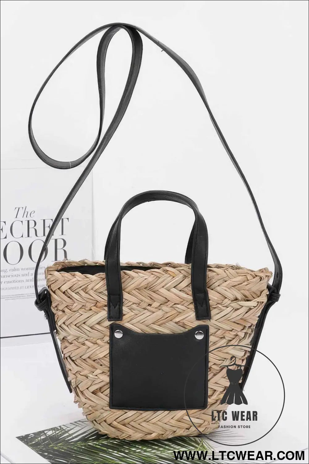 Faux Straw Small Tote Bag