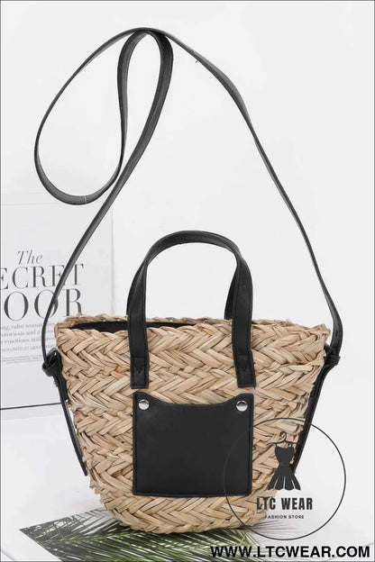 Faux Straw Small Tote Bag