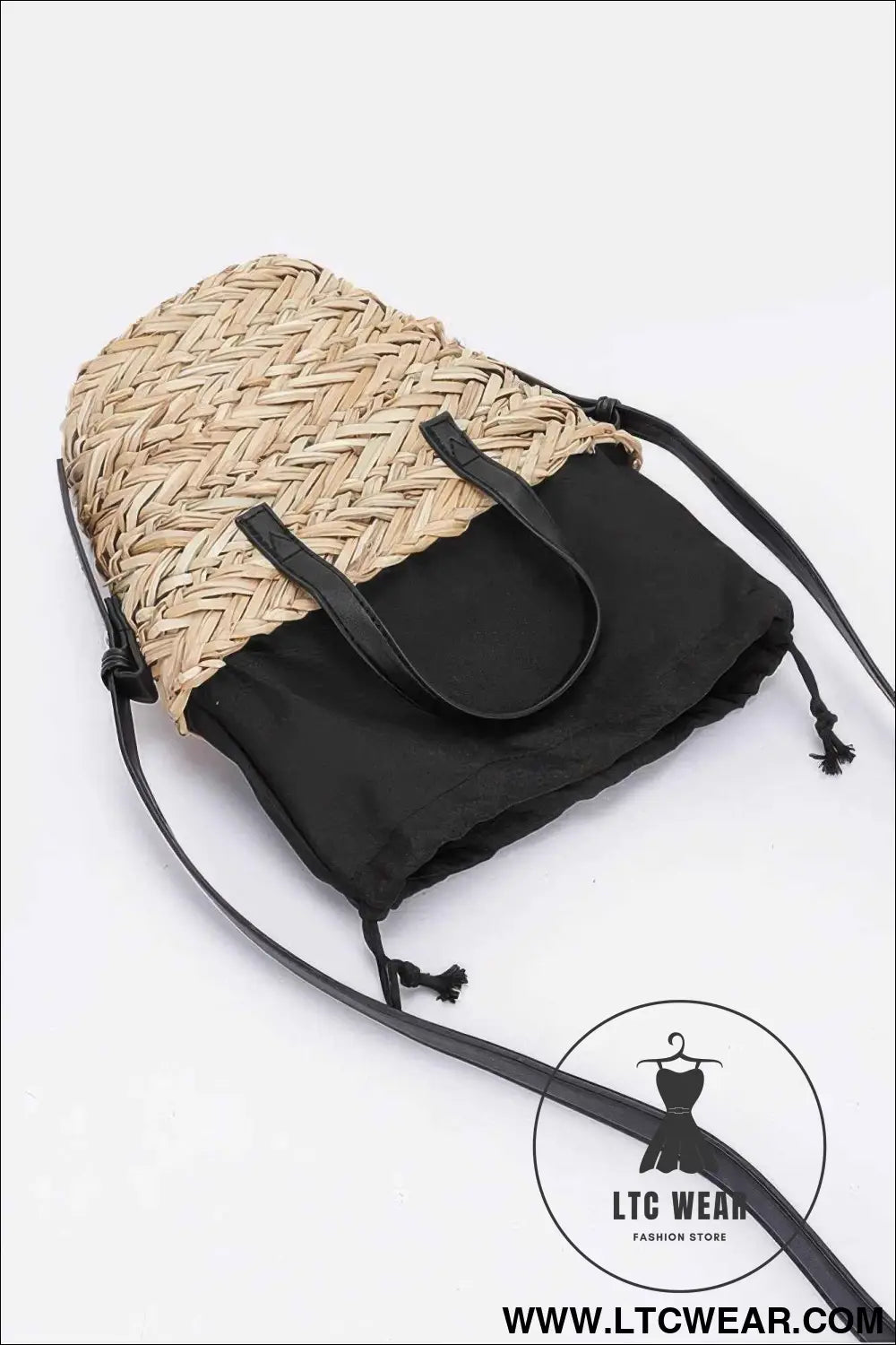 Faux Straw Small Tote Bag
