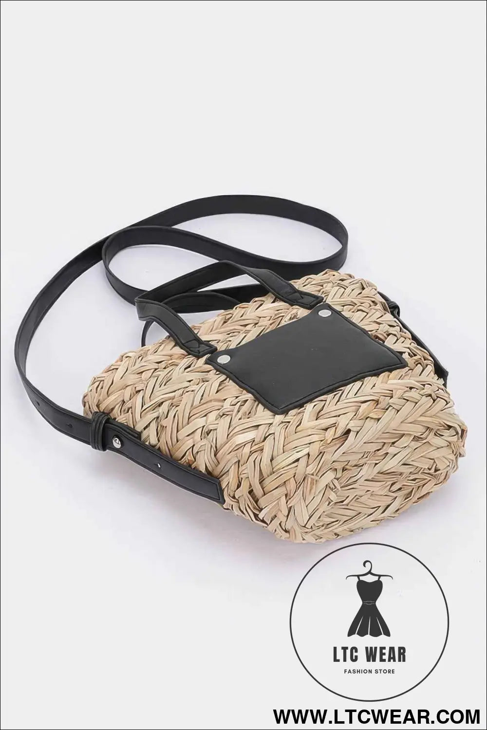 Faux Straw Small Tote Bag
