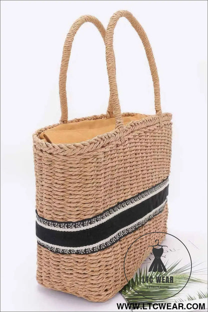 Faux Straw Tote Bag