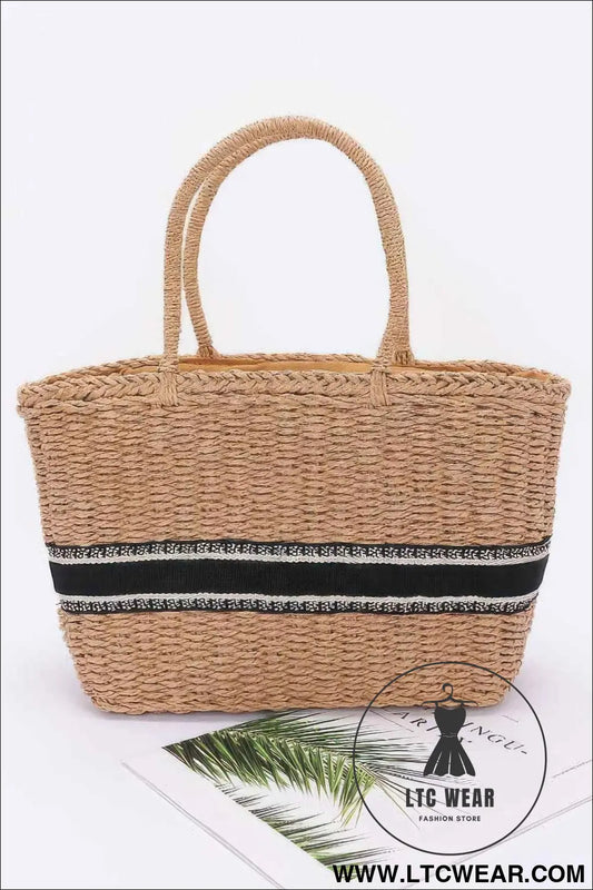 Faux Straw Tote Bag