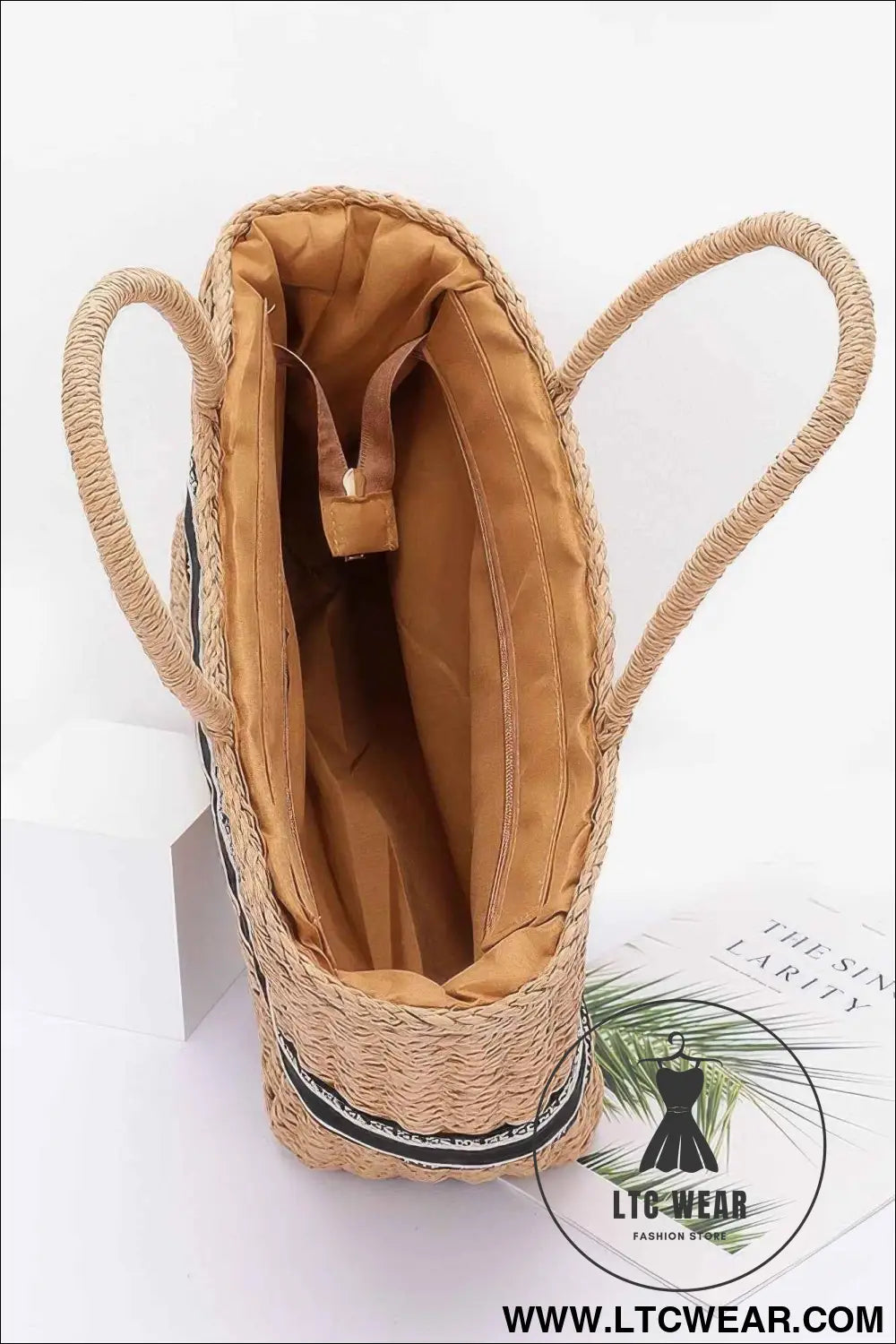 Faux Straw Tote Bag