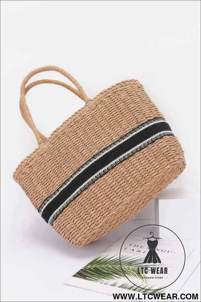 Faux Straw Tote Bag