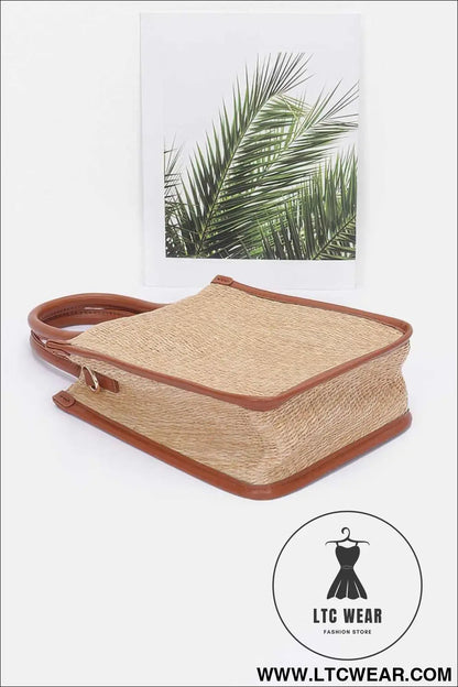 Faux Straw Tote Bag