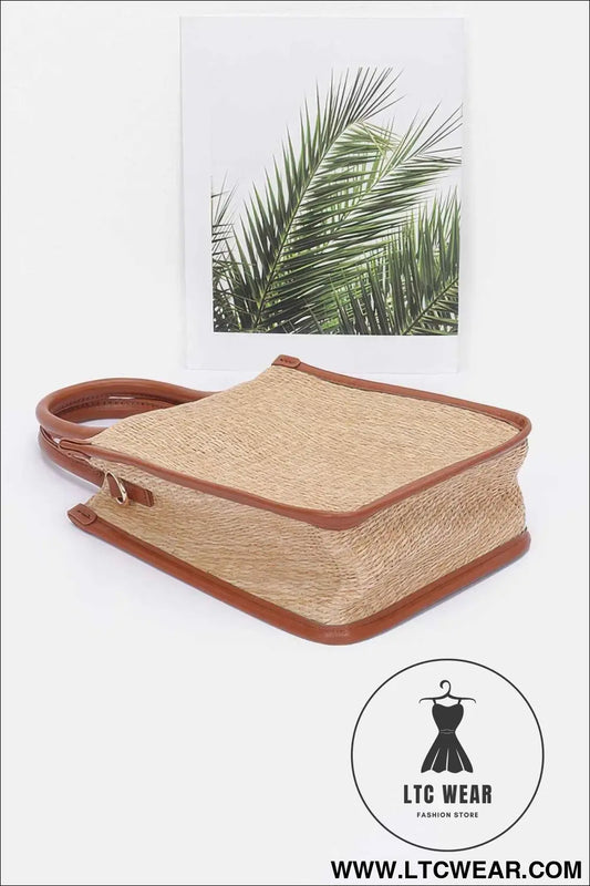 Faux Straw Tote Bag