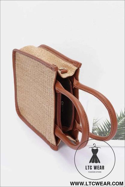 Faux Straw Tote Bag