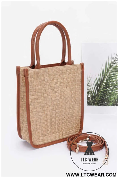 Faux Straw Tote Bag