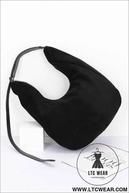 Faux Suede Bindle Bag