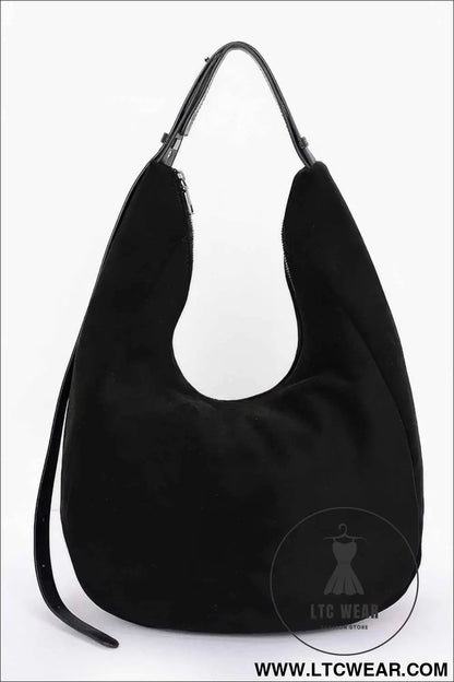 Faux Suede Bindle Bag