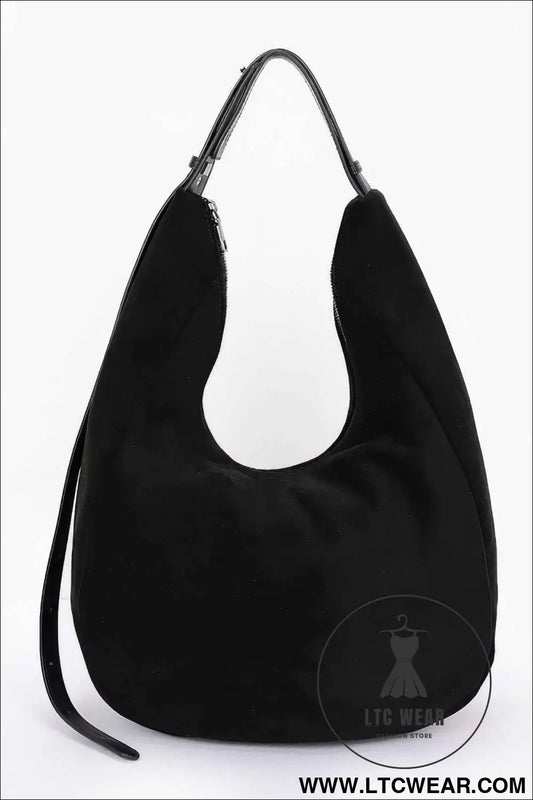 Faux Suede Bindle Bag