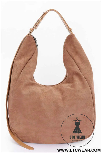 Faux Suede Bindle Bag