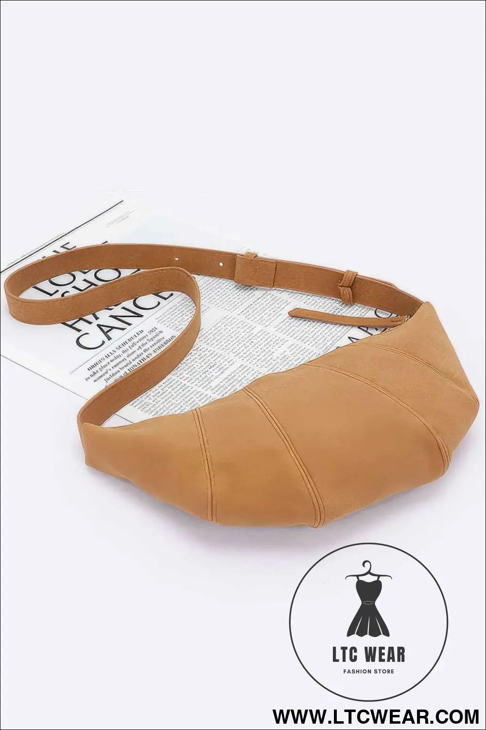 Faux Suede Croissant Bag