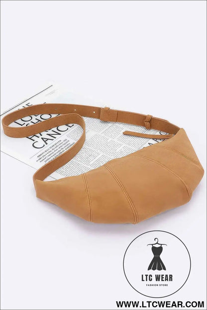 Faux Suede Croissant Bag