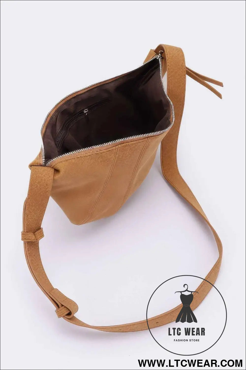 Faux Suede Croissant Bag