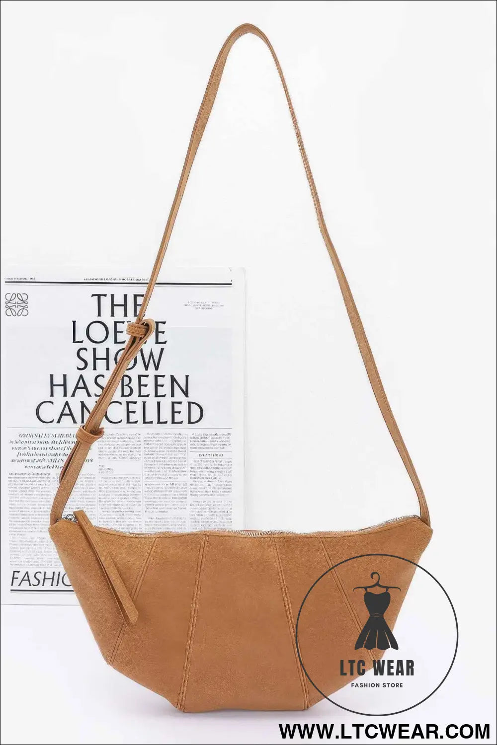 Faux Suede Croissant Bag