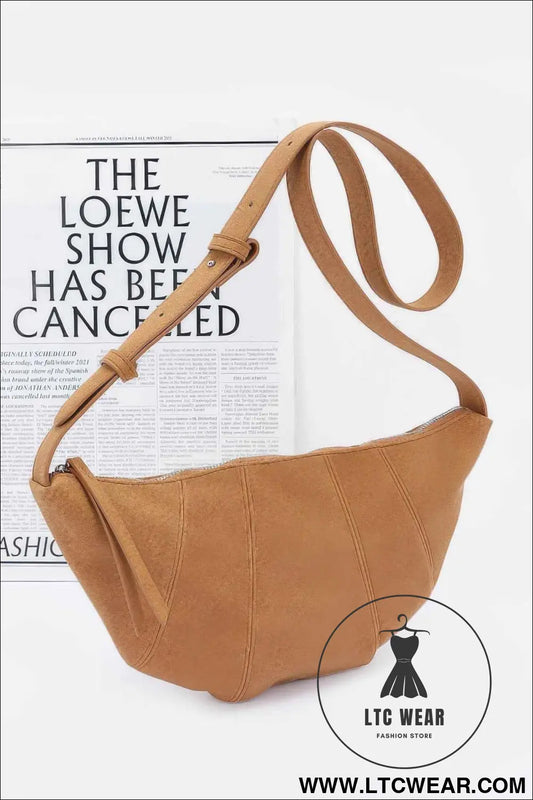 Faux Suede Croissant Bag