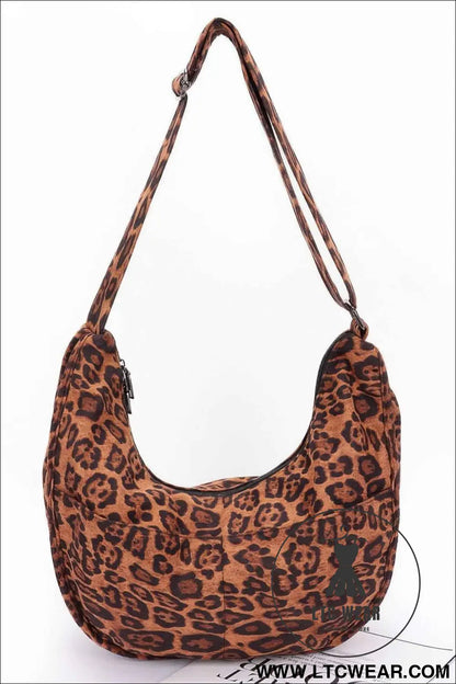 Faux Suede Double Pockets Crossbody Bag