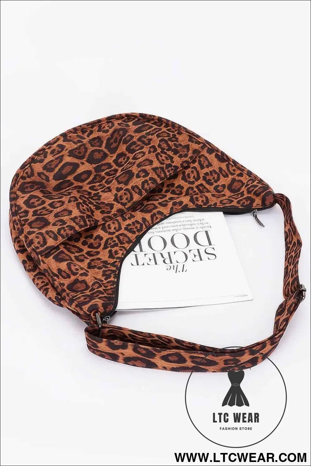 Faux Suede Double Pockets Crossbody Bag