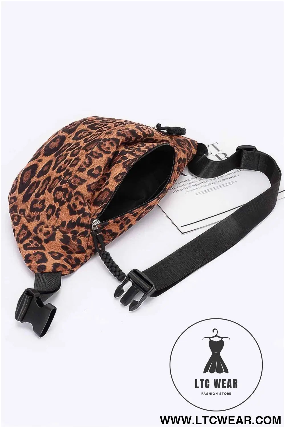 Faux Suede Leo Crossbody Bag
