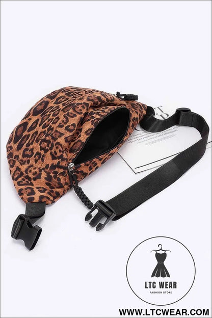 Faux Suede Leo Crossbody Bag