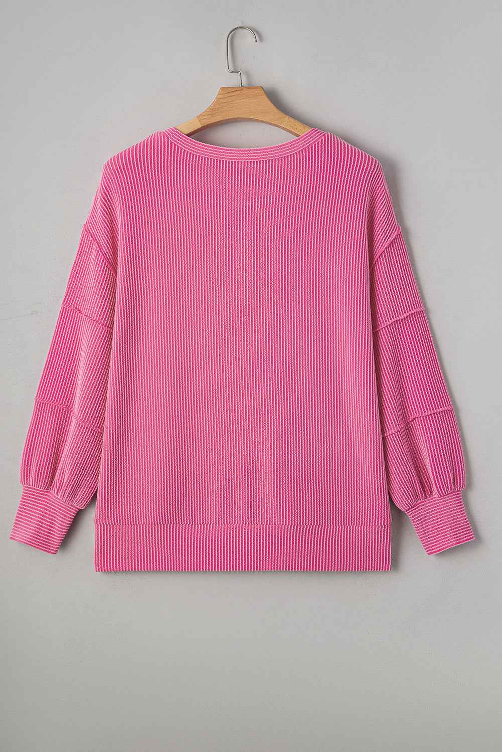 Bonbon Twist Ribbed Exposed Seam Detail Plus Size Top
