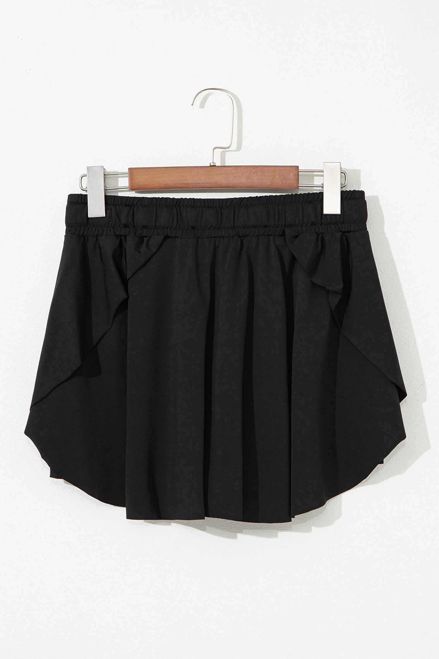 Black Drawstring Waist Above Knee Casual Shorts Wholesale