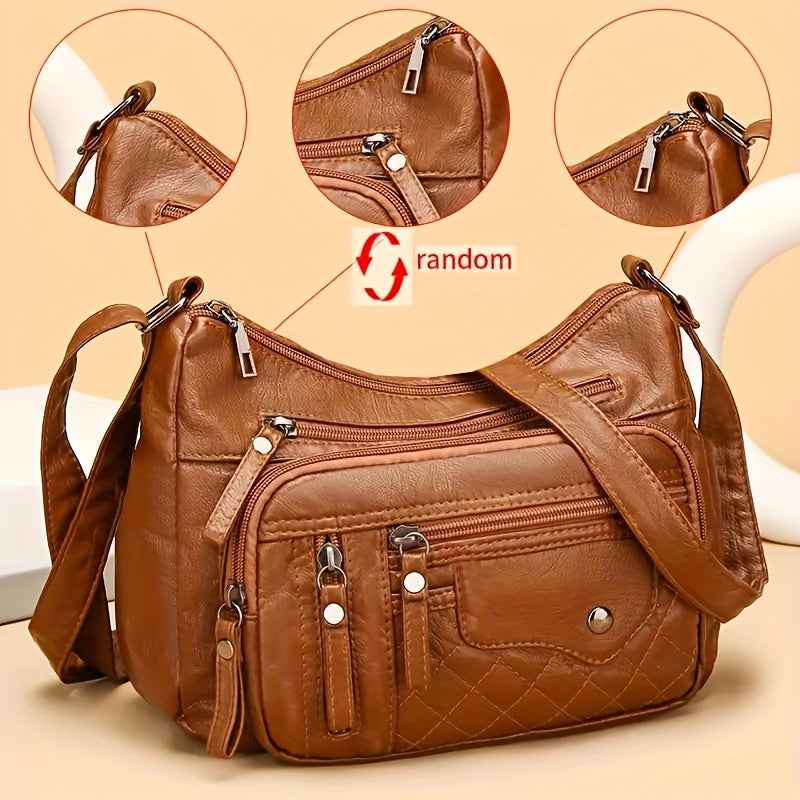 Unisex Square Crossbody Bag Stylish Casual MultiLayered