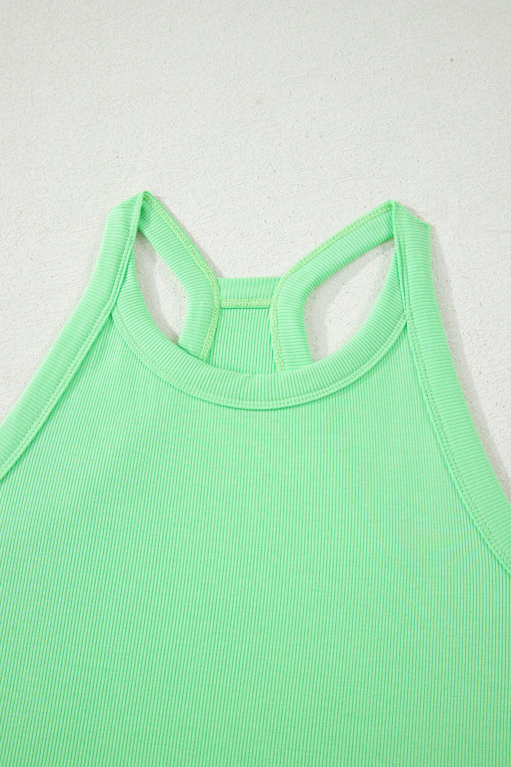 Green Slim Tank Top Elastic Waist Mini Skort 2pcs Outfit