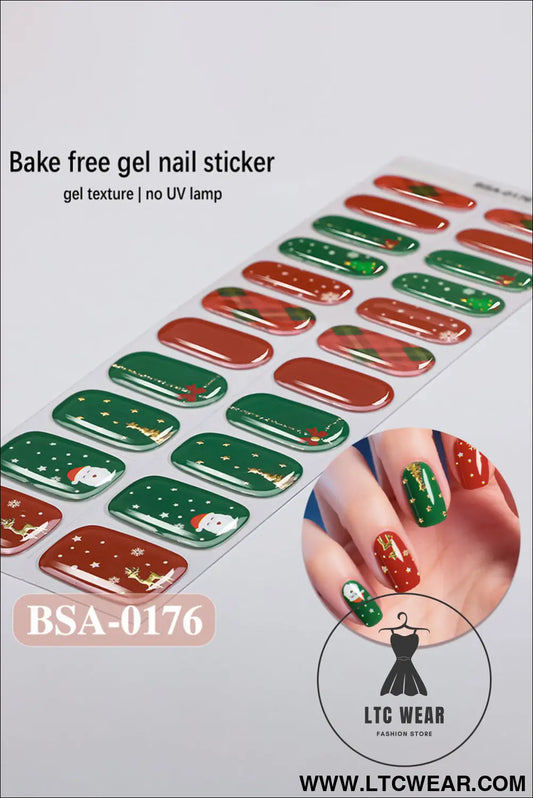 Fiery red christmas baking free nail stickers - fiery red / one size / 100% paper - beauty