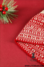 Fiery red merry christmas winter pom beanie hat - fiery red / one size / 100% acrylic - hats & caps