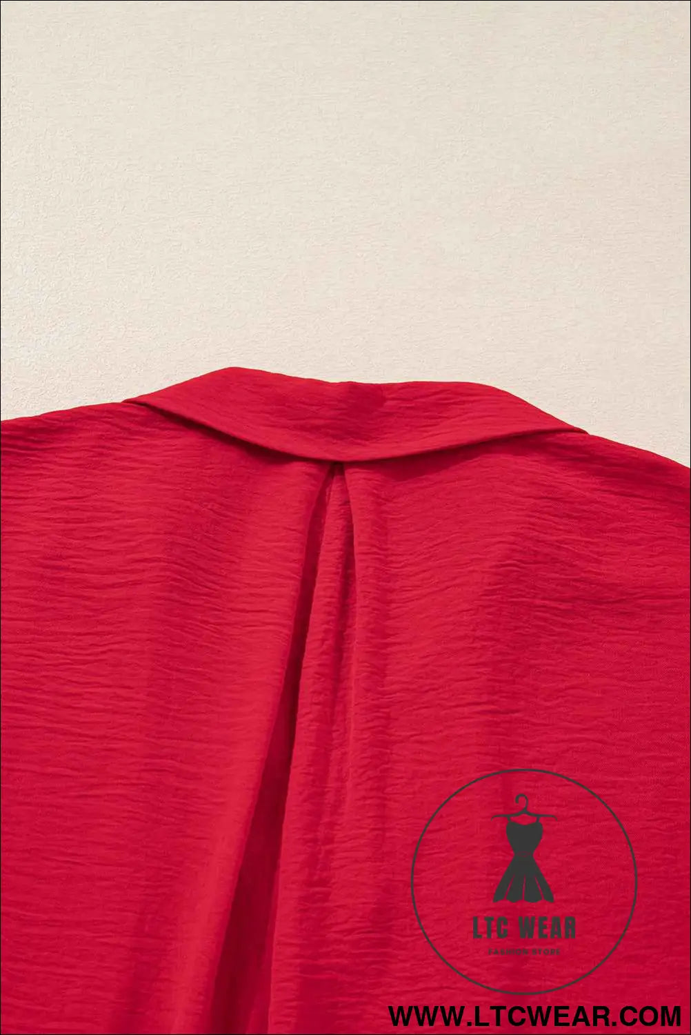 Fiery Red Plus Size Shirred Cuff Dolman Oversized Tunic Blouse