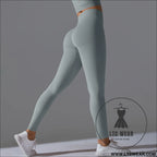 Fit & fabulous: high-waist peach running leggings - 6666 trousers - rhino grey / s