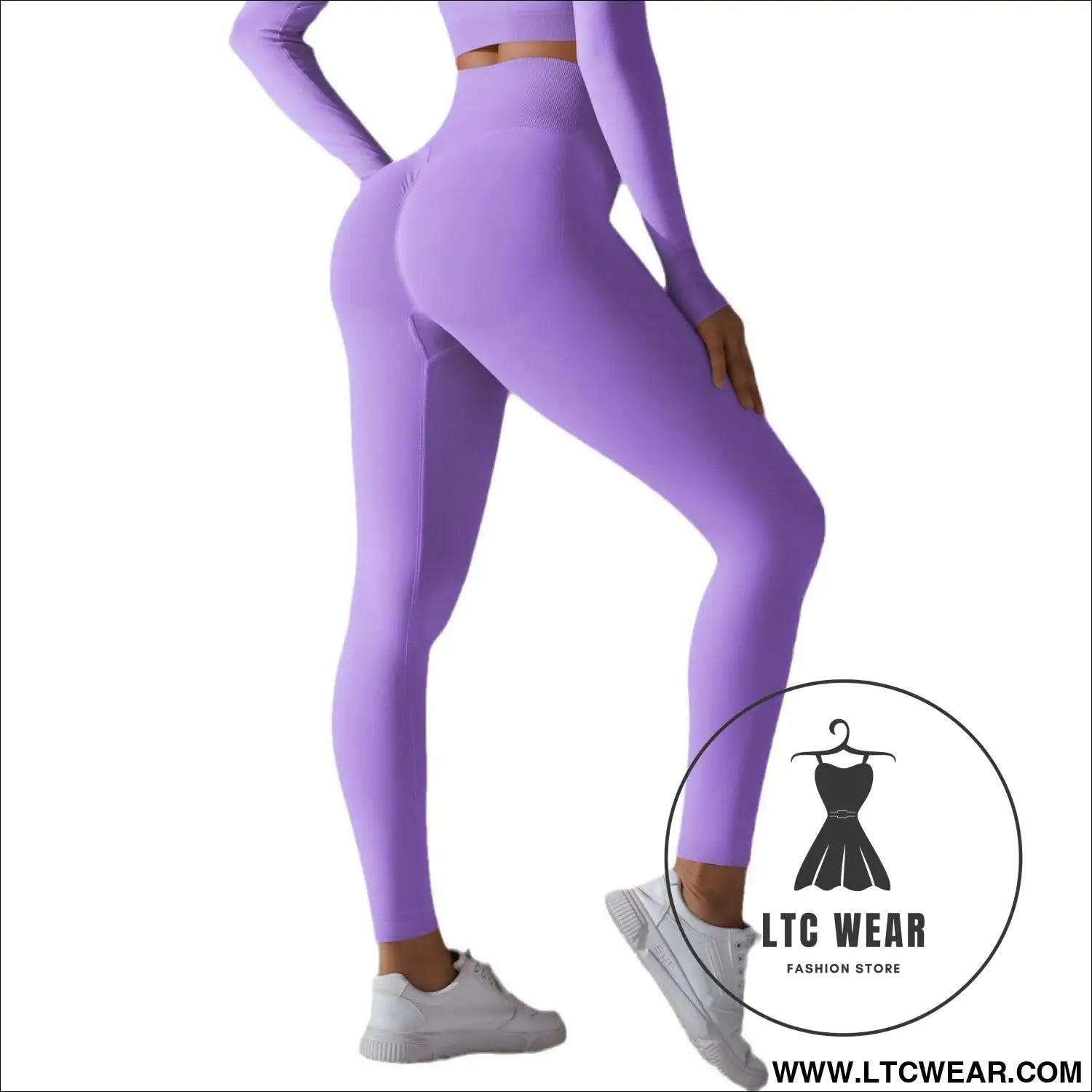 Fit & fabulous: high-waist peach running leggings